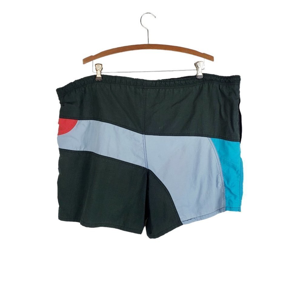 Surf Odyssey mens XLarge vintage 90s colorblock red blue swim trunks shorts - Picture 2 of 13